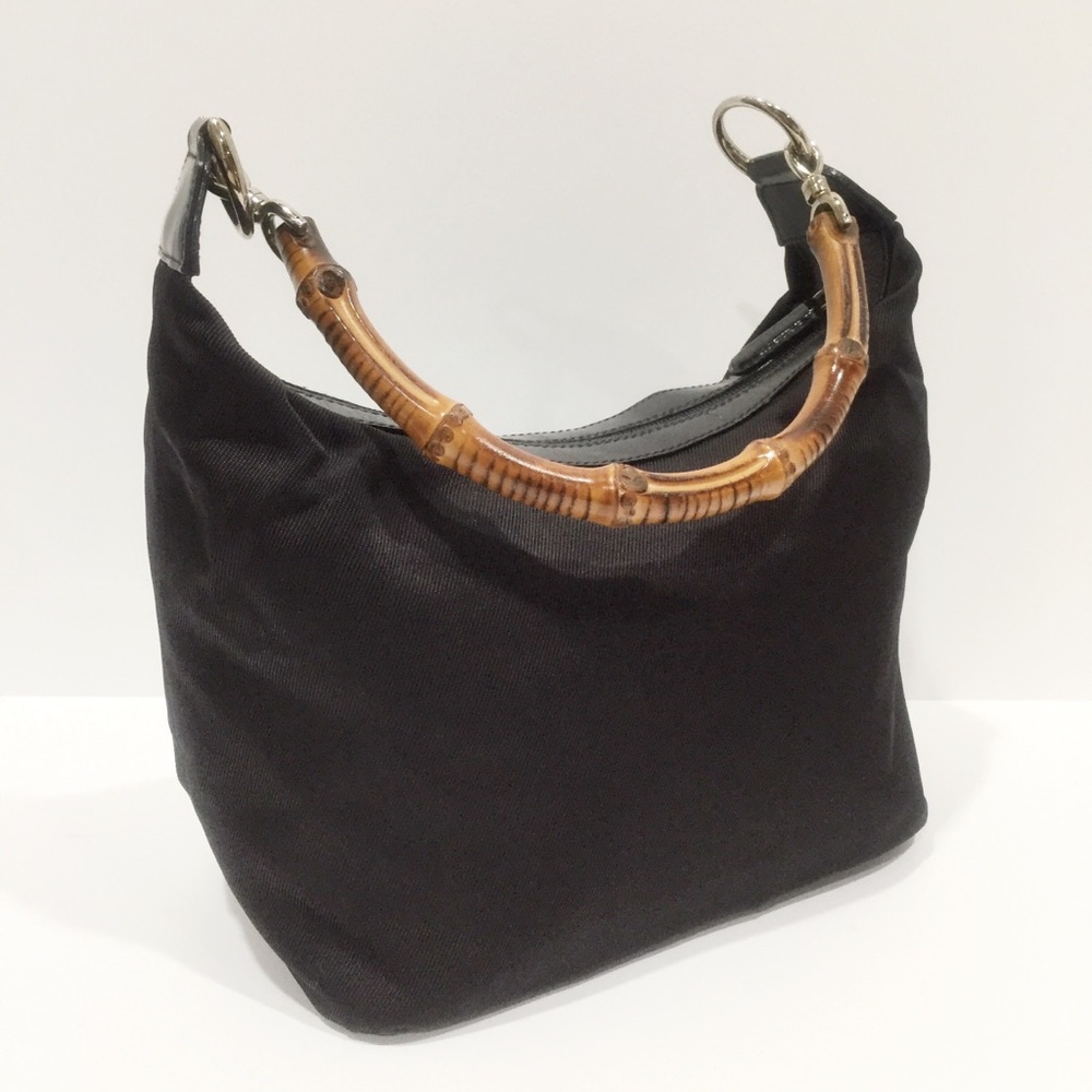vintage gucci nylon, leather, and bamboo hobo - Picture 2 of 12